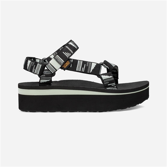 Black / White Women's Teva Flatform Universal Flatforms | KIT-643152