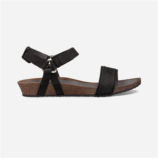 Black Women's Teva Mahonia Stitch Wedge Sandals | YSF-293416