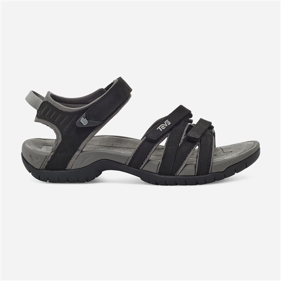 Black Women's Teva Tirra Leather Sandals | CQN-051379