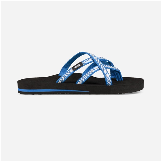 Blue / White Women's Teva Olowahu Flip Flops | HRY-352901