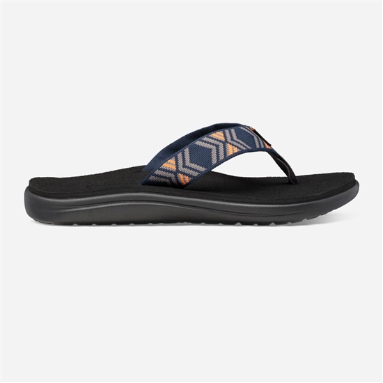 Dark Blue / Black Men's Teva Voya Flip Flops | AQG-976402