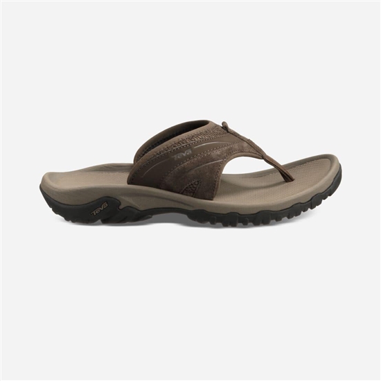 Dark Brown Men's Teva Pajaro Flip Flops | KGF-765903