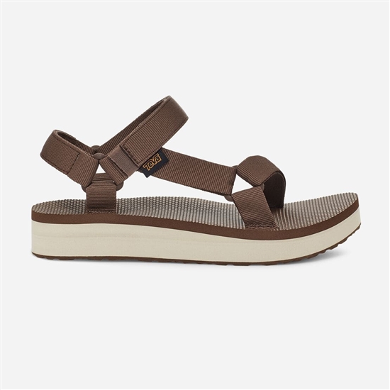 Dark Brown Women's Teva Midform Universal Flatforms | DIN-387491