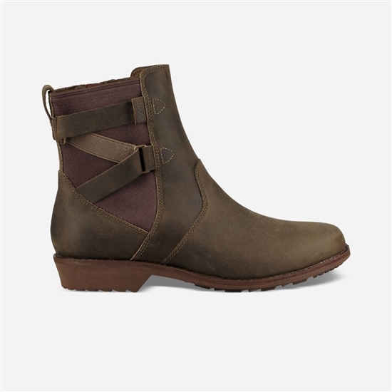 Dark Olive Women's Teva Ellery Ankle Waterproof Boots | EYM-925678