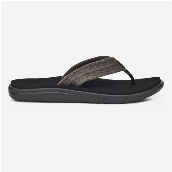 Grey / Black Men's Teva Voya Canvas Flip Flip Flops | OMB-678405