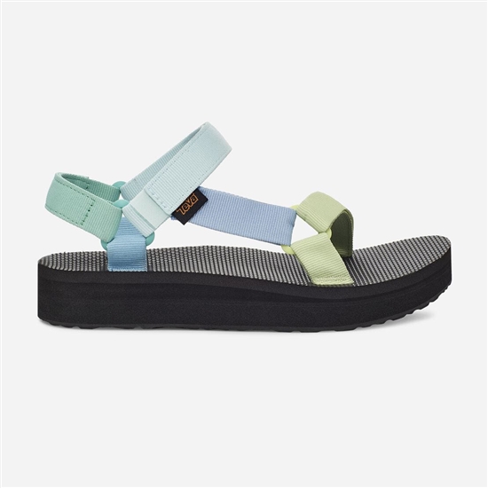 Light Green / Light Blue Women's Teva Midform Universal Flatforms | XNH-472896