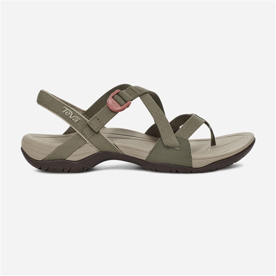 Olive Women's Teva Ascona Cross Strap Sandals | UGT-417938