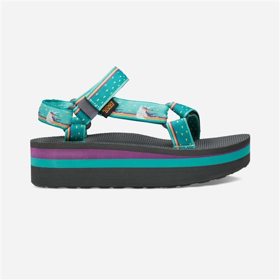 Turquoise Women's Teva Flatform Universal Flatforms | HTU-961532