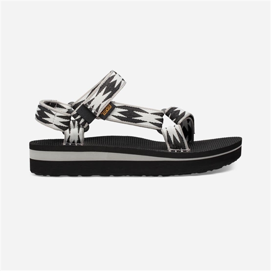 White / Black Women's Teva Midform Universal Flatforms | OZC-624710