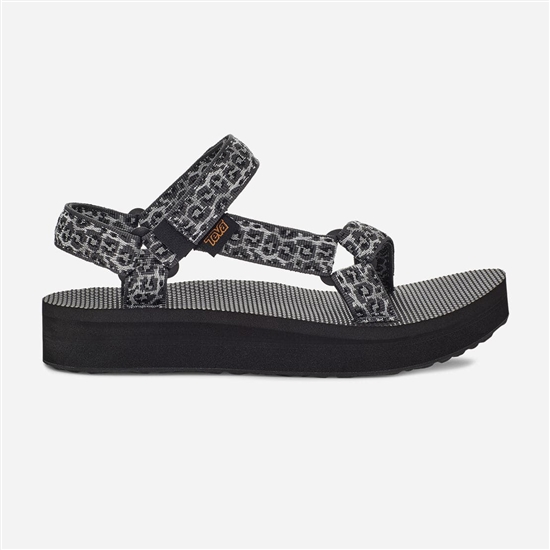 White / Black Women's Teva Midform Universal Flatforms | VIX-764805